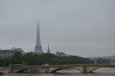View of cityscape against cloudy sky
