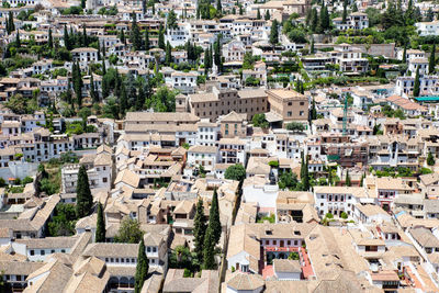 Aerial view of buildings in city