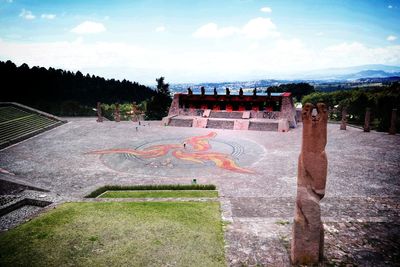 High angle view of building
