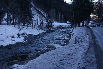 Snow covered road in winter