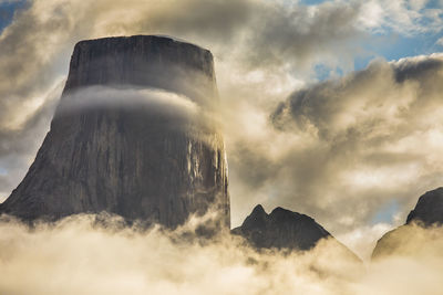 Alpenglow on mount asgard, baffin island.