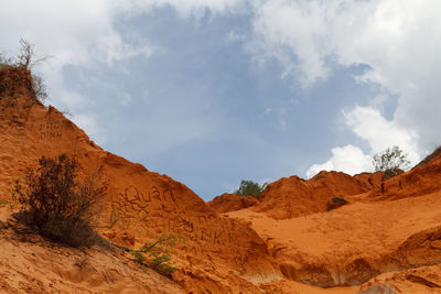 Scenic view of rocky mountains against sky
