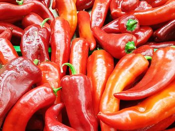 Full frame shot of red chili peppers