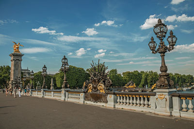 Elegant alexandre iii bridge over the seine river in paris. the famous capital of france.