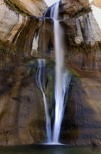 Low angle view of waterfall