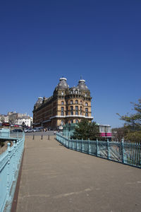 The grand hotel in scarborough, uk on a clear blue sky sunny day
