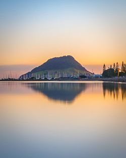 Scenic view of sea at sunset