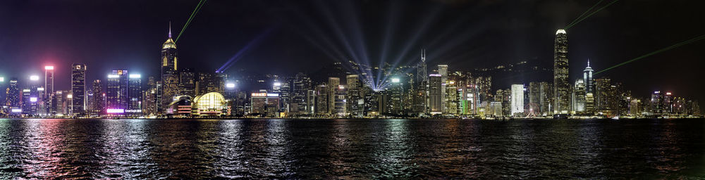 Illuminated city at night