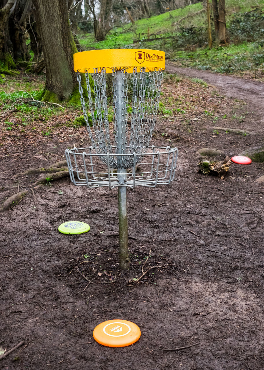 HIGH ANGLE VIEW OF SIGN ON FIELD