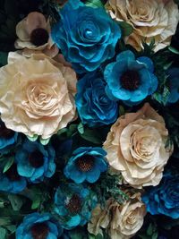 High angle view of rose bouquet