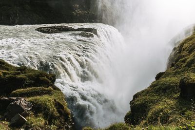 Scenic view of waterfall in forest