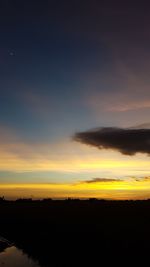 Scenic view of silhouette landscape against sky during sunset
