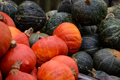 Full frame shot of pumpkins for sale at market stall