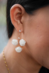 Close-up of woman wearing earrings