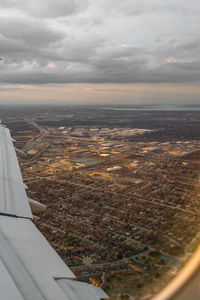 Aerial view of city against sky