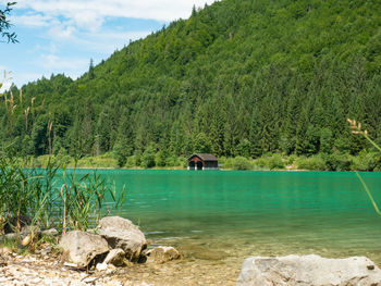 Scenic view of lake against mountain