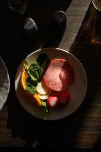 Breakfast served on table