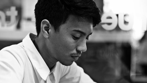 Close-up portrait of young man