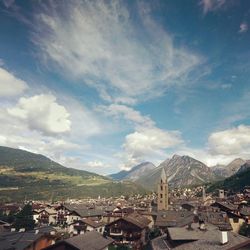 High angle shot of townscape