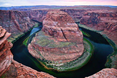 High angle view of rock formation