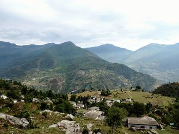 Scenic view of mountains against sky