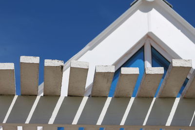 Low angle view of built structure against blue sky