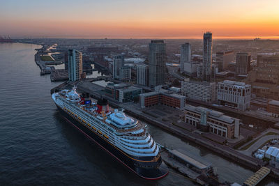 Cruise ship alongside at liverpool waterfront
