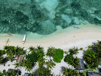High angle view of snow covered landscape