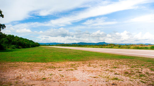 Scenic view of field against sky