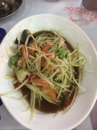 Close-up of noodles in bowl