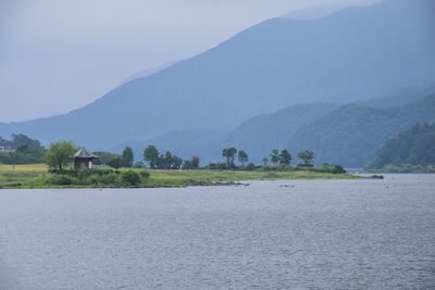 Views around mount fuji japan kawaguchiko tenjozan park lake kawaguchi from ferry boat asia