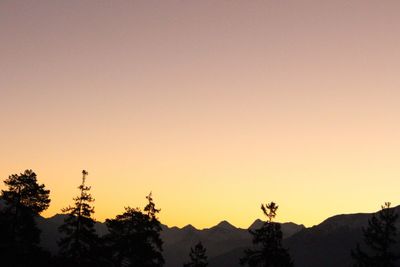 Scenic view of mountains at sunset