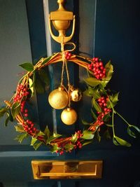 Close-up of illuminated christmas tree