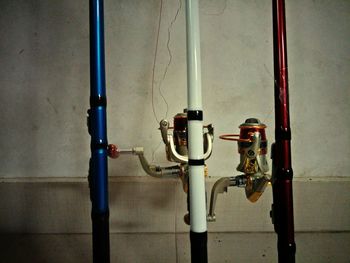 Close-up of pipe on wall