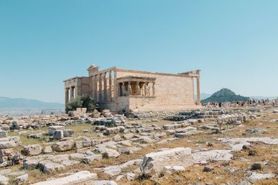 Old ruins of building against clear sky