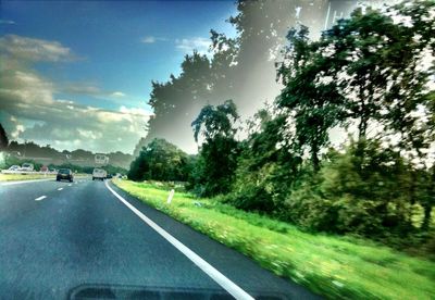 Road passing through country road