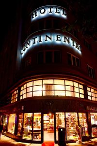 Low angle view of building at night