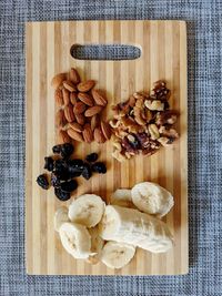 High angle view of fruits on table