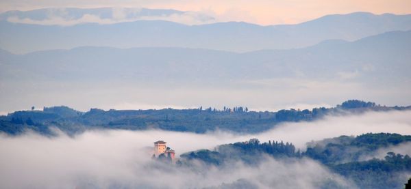 Panoramic view of mountains against sky