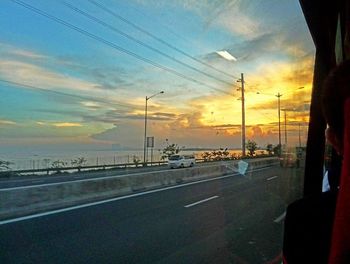 View of road at sunset