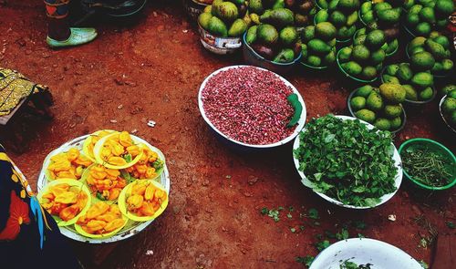 High angle view of food