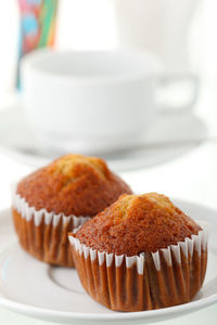 Close-up of cupcakes on table