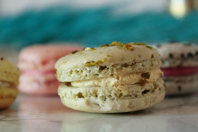 Close-up of cookies on table