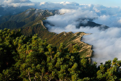 Scenic view of mountains against sky