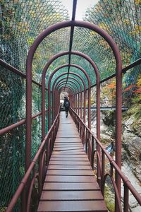 Foot bridge through the mountains 