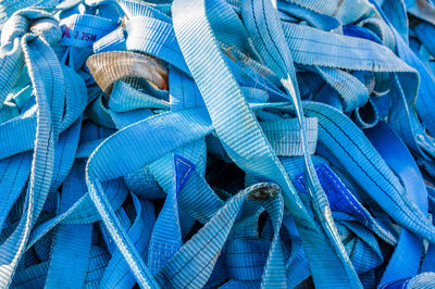 Full frame shot of blue ribbon