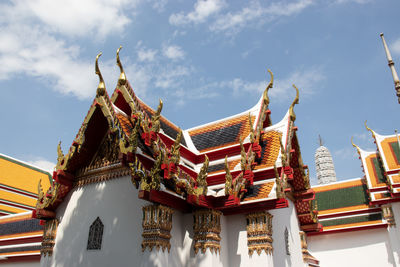 Low angle view of traditional building against sky