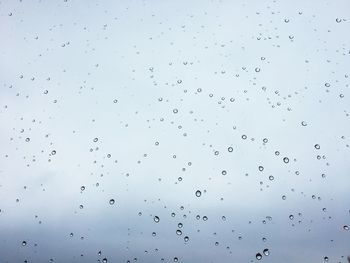 Full frame shot of water drops on window