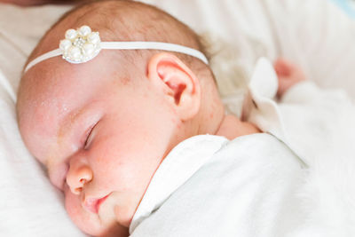 Close-up of baby sleeping