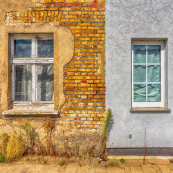 Closed window of old building